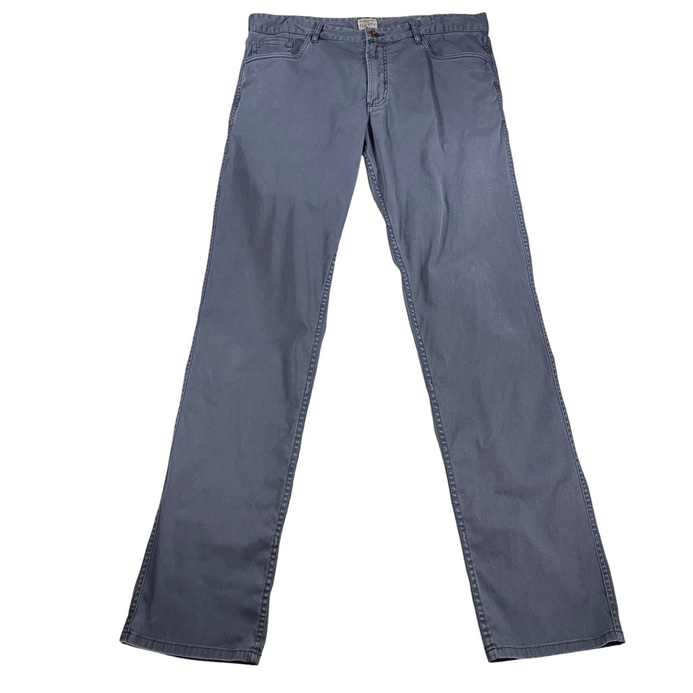 Faherty 5-Pocket Stretch Twill Pants Mens 35x34 Slate Blue Garment Dyed Comfort